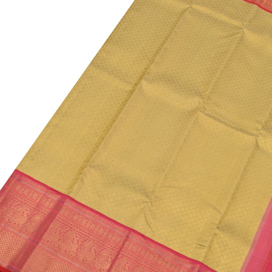 Lemon Yellow Kanchipuram Silk Saree